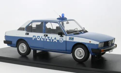 Mitica Alfa Romeo Alfetta 2000, 1978, Polizia, 1:18, Hot