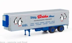 Herpa / Modellbau Schwarz Auflieger Kühlkofferauflieger, Willy Bruhn, 1:87, Hot