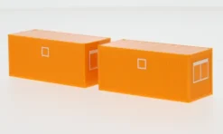 Herpa - Baucontainer 2 x 20ft, orange, 1:87, New