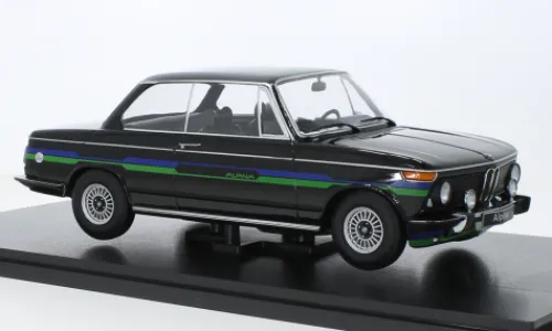KK Scale BMW 2002 Alpina, schwarz/Dekor, 1974, 1:18, Clearance