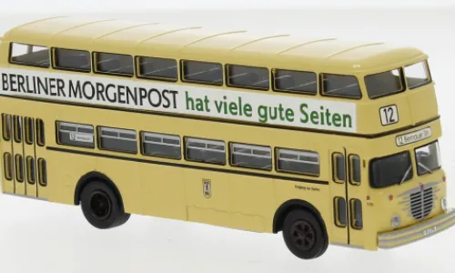 Brekina Büssing D2U Doppeldecker, 1960, BVG - Berliner Morgenpost, 1:87, Clearance