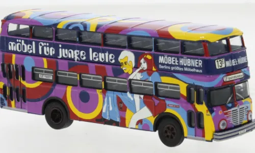 Brekina Büssing D2U Doppeldecker, 1960, BVG - Möbel Hübner, 1:87, Sale
