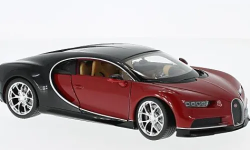 Welly Bugatti Chiron, dunkelrot/schwarz, 2016, 1:24,