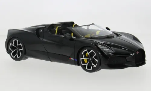 Bburago Bugatti W16 Mistral Cabriolet, schwarz, 1:18, Outlet