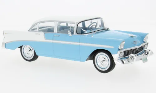 WhiteBox Chevrolet Bel Air 4-Door HardTop, hellblau/weiss, 1956, 1:24, Best