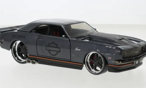 Maisto Chevrolet Camaro Z28, dunkelgrau, 1968, Harley-Davidson, 1:24,