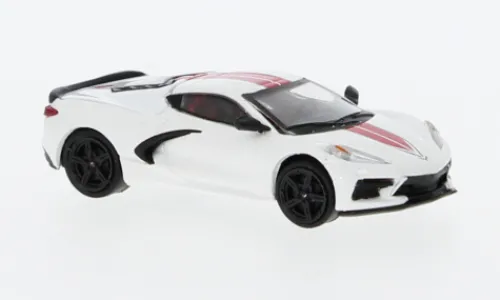 PCX87 Chevrolet Corvette (C8) Stingray, weiss/rot, 2020, 1:87, Online