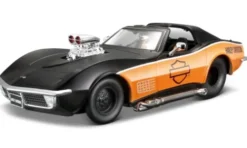 Maisto Chevrolet Corvette, schwarz/orange, 1970, Harley-Davidson, 1:24, New
