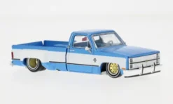 Mini GT Chevrolet Silverado Dually Vintage Spec V1, blau/weiss, 1:64, New