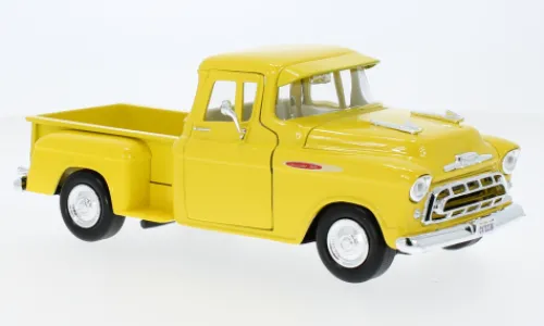 Motormax Chevrolet 3100 Stepside Pick Up, gelb, 1957, 1:24, Clearance