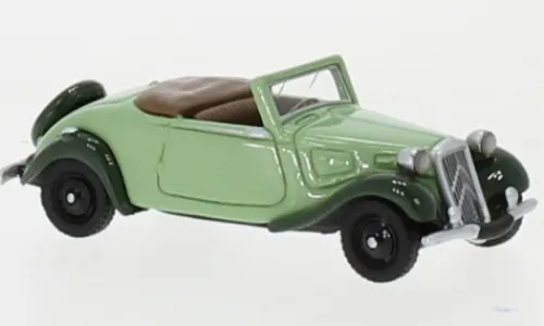 BoS-Models Citroen Traction Avant Cabriolet, hellgrün/dunkelgrün, 1936, 1:87, New