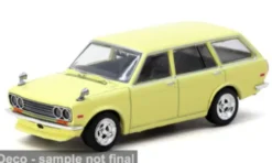 Tarmac Works Datsun 510 Bluebird Wagon, gelb, 1973, 1:64, Clearance