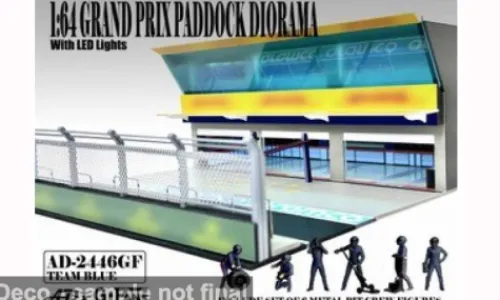 American Diorama Diorama Grand Prix Paddock Diorama Team Blue, 1:64, Sale