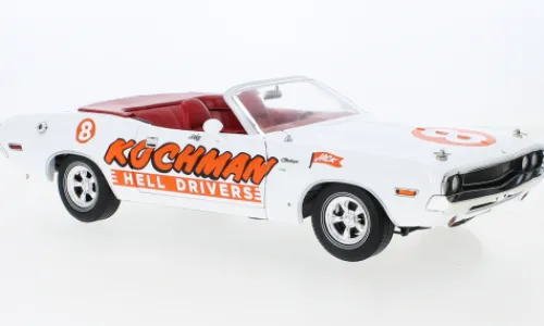 Greenlight Dodge Challenger Convertible, weiss, 1970, Kochman Hell Drivers, 1:18, Outlet