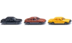 Wiking - 3er Set: Drei klassische Personenwagen, schwarz/braun, 1982, 1:87, Discount