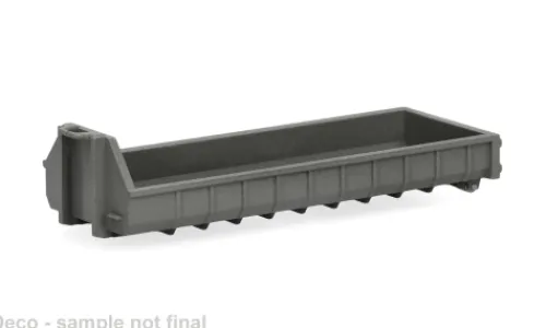 Herpa - 2er Set: flache Abrollmulde, grau, 1:87, Best
