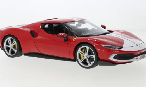 Bburago Ferrari 296 GTB, rot/weiss, 1:18, Hot