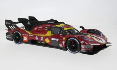 Bburago Ferrari 499P 3.0L TURBO V6, 24h Le Mans, 2025, #50, A.Fuoco/M.Molina, 1:18,