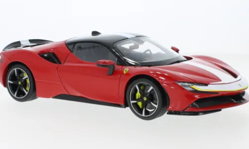Bburago Ferrari SF90 Stradale, rot/Dekor, 2021, 1:18, Discount
