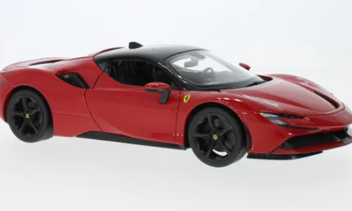 Bburago Ferrari SF90 Stradale, rot/schwarz, 2020, 1:18, Clearance