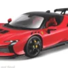 Bburago Ferrari SF90 Stradale, rot/schwarz, 1:18, Clearance
