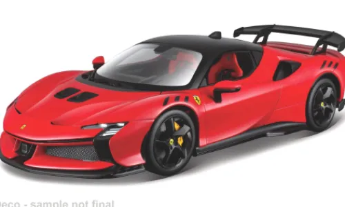 Bburago Ferrari SF90 Stradale, rot/schwarz, 1:18, Clearance
