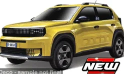 Bburago Fiat Panda EV, gelb/schwarz, 2024, 1:43, Best