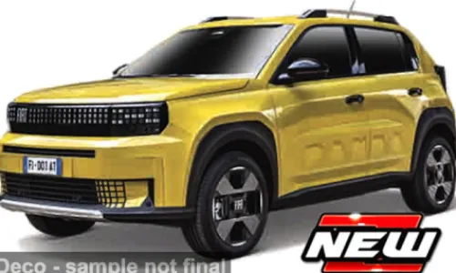 Bburago Fiat Panda EV, gelb/schwarz, 2024, 1:43, Best