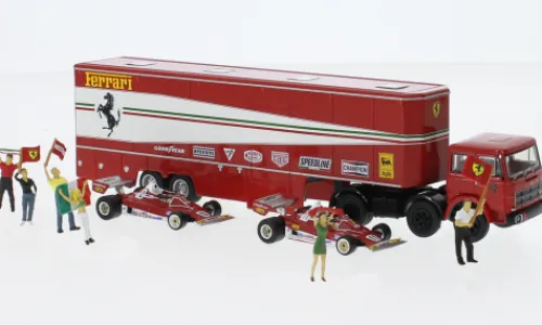 Brekina Starline Fiat 691 T Renntransport-SZ Set, 1977, Ferrari, 1:87, Sale