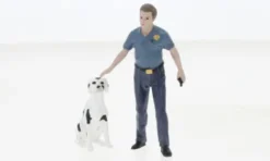 American Diorama Figur Firefighters - Fire Dog Training, 1:24, Clearance