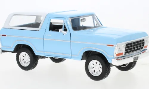 Motormax Ford Bronco Custom, hellblau/weiss, 1978, 1:24, Clearance