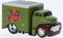 Maisto Ford Coe Box Truck, dunkeloliv/dunkelrot, 1950, 1:64, Hot