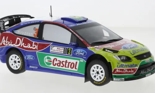 IXO Ford Focus RS WRC, Rallye WM, Rallye Sardinien, 2009, #3, M.Hirvonen/J.Lehtinen, 1:24, Best
