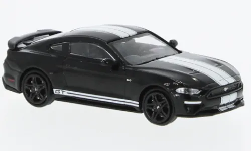 Minichamps Ford Mustang GT, schwarz/weiss, 2018, 1:87, Clearance
