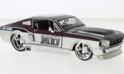 Maisto Ford Mustang GT, silber/dunkelrot, 1967, Harley-Davidson, 1:24, Hot