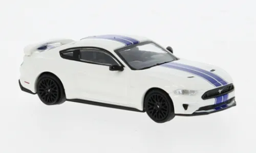 Minichamps Ford Mustang GT, weiss/blau, 2018, 1:87, Hot