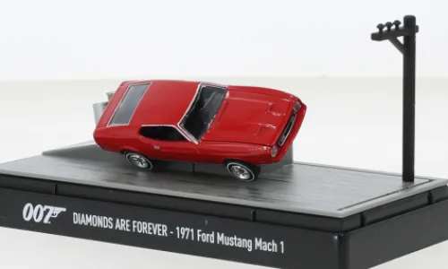 Motormax Ford Mustang Mach I, rot, 1971, James Bond 007 - Diamonds are Forever, 1:64, New