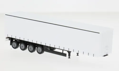 Herpa - Gardinenplanenauflieger 4achs, weiss, 1:87, Best
