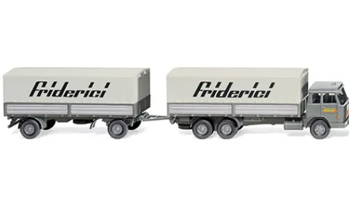 Wiking Hanomag Henschel Pritschenhängerzug, 1969, Friderici, 1:87, Outlet