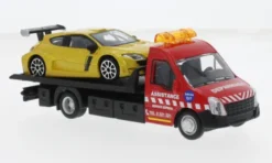 Bburago Iveco Daily Transporter, rot/gelb, 1:43,
