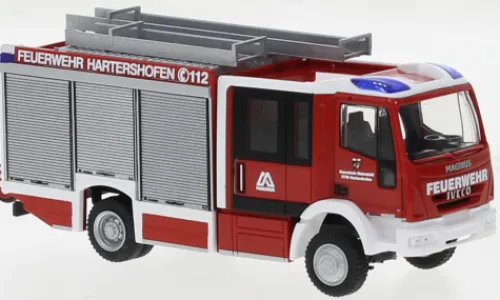 Rietze Iveco Magirus HLF Team Cab, Feuerwehr Hartershofen, 1:87, New