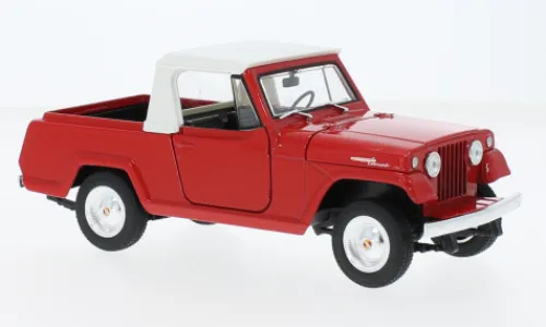 Welly Jeep Jeepster Commando Pick Up, rot, 1967, 1:24, Clearance