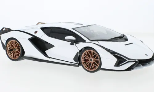 Bburago Lamborghini Sian FKP 37, weiss/schwarz, 2019, 1:18, Clearance