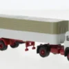 Brekina Magirus 310 D 16 PP-Sattelzug, hellgrau/dunkelrot, 1974, 1:87, Discount