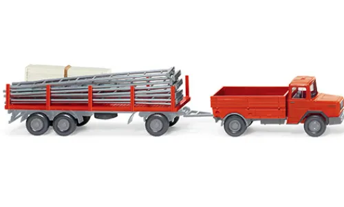 Wiking Magirus Gerüstbau-Hängerzug, rot, 1970, 1:87,