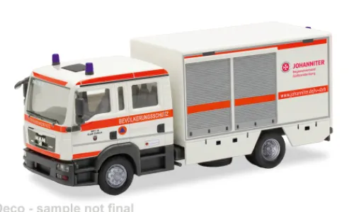 Herpa MAN TGL 08 GW-SAN, Die Johanniter Cottbus/Bevölkerungsschutz, 1:87, New