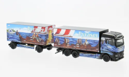 Herpa MAN TGX GX Getränkekoffer, Pyraser III / Rudi Thoma, 1:87, Sale