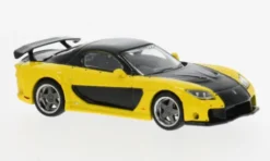 Tarmac Works Mazda RX-7, gelb/schwarz, 1:64, Clearance
