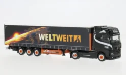 Herpa Mercedes Actros 18 L, schwarz, Ferntrans Haas/weltweit, 1:87, Sale
