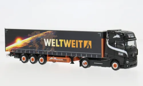 Herpa Mercedes Actros 18 L, schwarz, Ferntrans Haas/weltweit, 1:87, Sale
